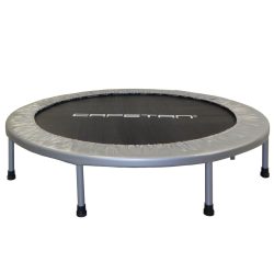   Capetan® Fit Fly Silver 122 cm Zimmertrampolin – 100 kg Belastbarkeit, Federabdeckung von Premiumkategorie
