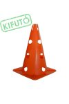 Capetan® 30 cm hohes Markierungshütchen oben mit Einkerbungen für Stangen, orangenfarben, mit 12 Löchern an der Seite 