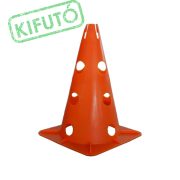 Capetan® 30 cm hohes Markierungshütchen oben mit Einkerbungen für Stangen, orangenfarben, mit 12 Löchern an der Seite Capetan® 30 cm hohes Markierungshütchen oben mit Einkerbungen für Stangen, orangenfarben, mit 12 Löchern an der Seite
