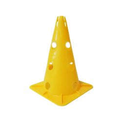   Capetan® 30 cm hohes Markierungshütchen oben mit Einkerbungen für Stangen, gelb, mit 12 Löchern an der Seite 