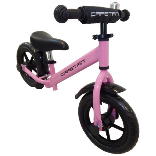 Capetan® Energy Plus Pinkfarbenes Laufrad mit 12" Rädern mit Schutzblech und Klingel – Kinderfahrrad ohne Pedal