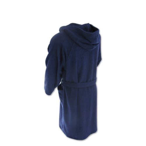 Bademantel für Wasserballspieler (Männer) – Baumwolle Frottee, L Größe, dunkelblau, mit Kapuze