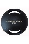Capetan® Professional Line Dual Grip 7 kg Medizinball aus Gummi mit zwei Griffen (auf Wasser schwimmend) – 7 kg Training Medizinball mit Griffen