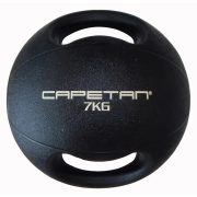   Capetan® Professional Line Dual Grip 7 kg Medizinball aus Gummi mit zwei Griffen (auf Wasser schwimmend) – 7 kg Cross Training Medizinball mit Griffen