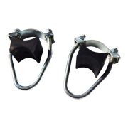 Netzstangenbefestigung für Trampoline – 2 Halterungen zu einem Stützrohr im Schraubenset Netzstangenbefestigung für Trampoline – 2 Halterungen zu einem Stützrohr im Schraubenset