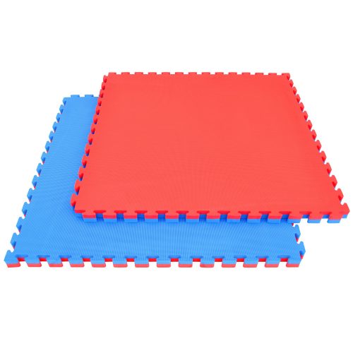 Capetan® Floor Line 100x100x4 cm rot-blaue Puzzle-Tatamimatte in einer Ausführung mit 100 kg/m3 hoher Dichte