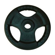 Capetan® Professional Line Olympic Tri Grip gummiüberzogene 15 kg Hantelscheibe aus Stahl mit 51 mm Lochdurchmesser und Griffen Capetan® Professional Line Olympic Tri Grip gummiüberzogene 15 kg Hantelscheibe aus Stahl mit 51 mm Lochdurchmesser und Griffen
