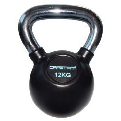   Capetan® Professional Line 12 kg gummiumhüllte Kugelhantel aus Stahl mit verchromtem Griffteil