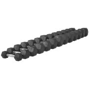 Capetan® Professional Line 10 kg HEX Einhand-kurzhantel für Fitnessraum mit gummierten Köpfen und verchromtem Griff – gummierte Hexagonhantel