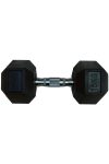 Capetan® Professional Line 15 kg HEX Einhand-kurzhantel für Fitnessraum mit gummierten Köpfen und verchromtem Griff – gummierte Hexagonhantel