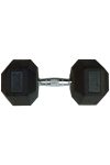 Capetan® Professional Line 25 kg HEX Einhand-kurzhantel für Fitnessraum mit gummierten Köpfen und verchromtem Griff – gummierte Hexagonhantel