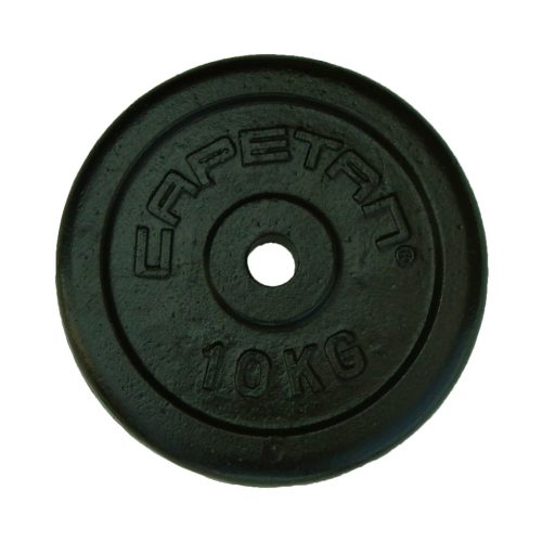 Capetan® 10 kg 31 mm Durchm. Hantelscheibe aus Stahl mit schwarz-seidenem Bezug