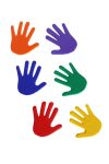 Capetan® Bodenmarkierungsset in Handform aus speziellem rutschhemmendem Gummi – 14,5x14,5 cm, 6 unterschiedliche Farben, 6 Paare von Händen